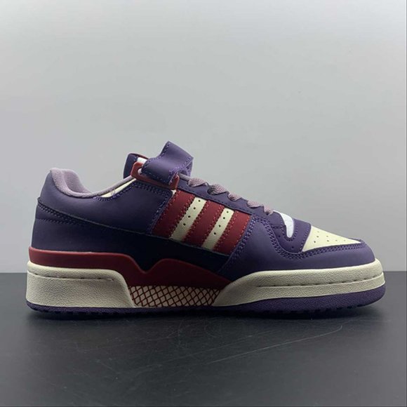 adidas Forum 84 Low Shoes Light Purple Red White Mens Sneakers - Picture 3 of 14